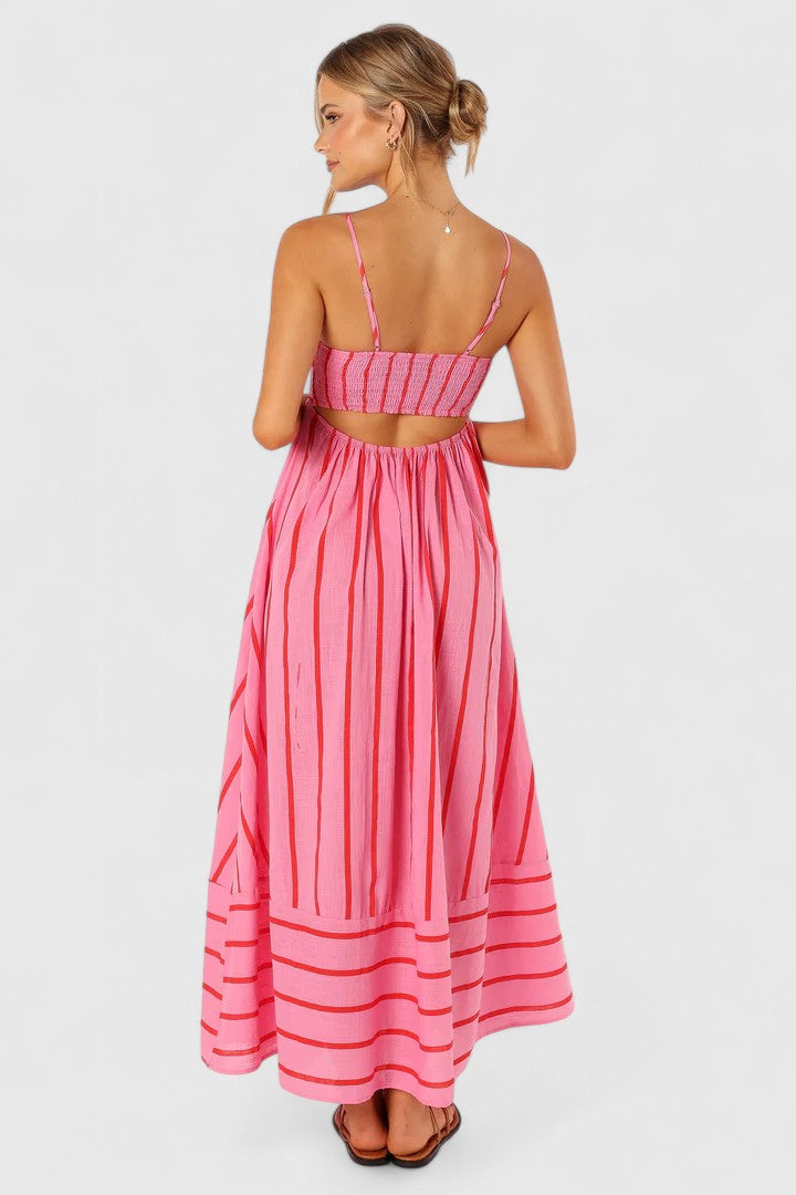 Victoria | Women's Strapless Striped Maxi Dress