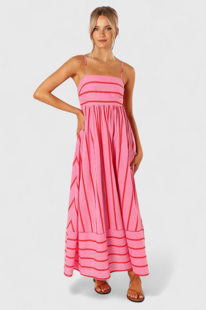 Victoria | Women's Strapless Striped Maxi Dress
