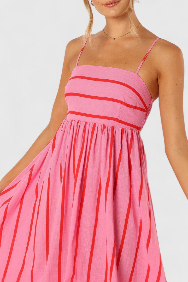 Victoria | Women's Strapless Striped Maxi Dress