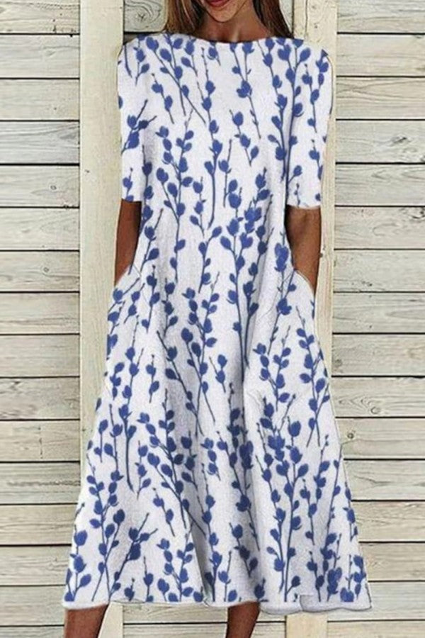 Holly | Crew Neck Half Sleeve Midi
