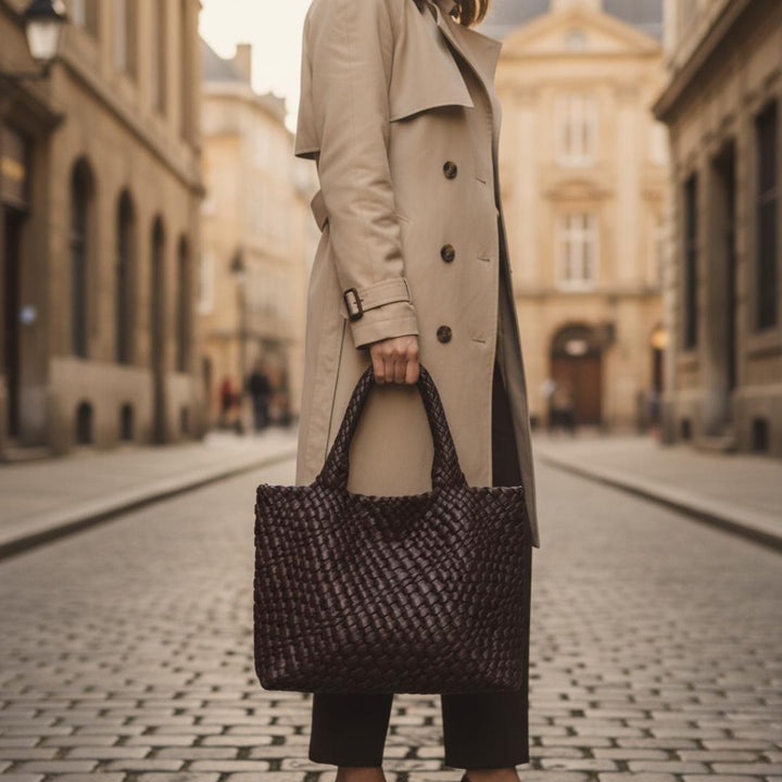Avery | Women's Woven Leather Tote Bag