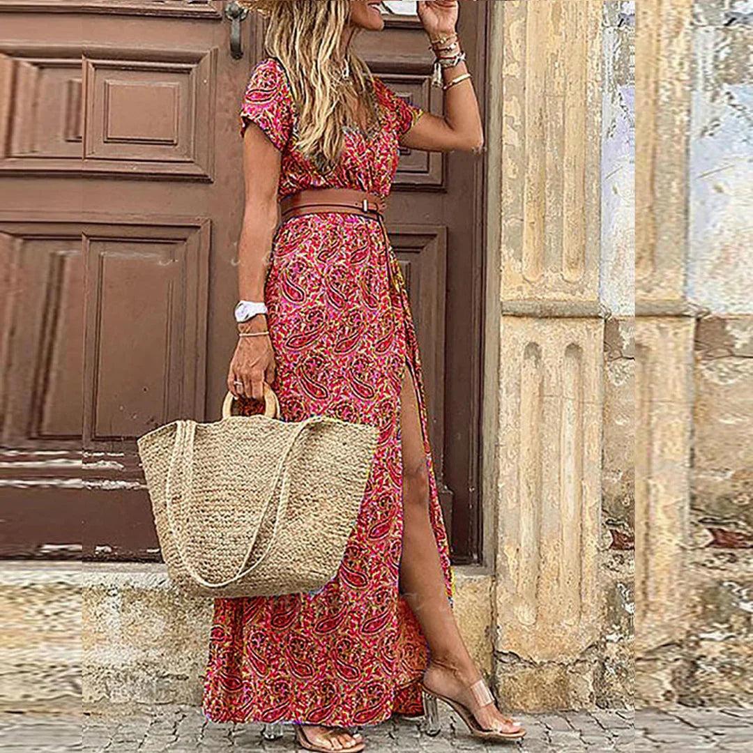 Kaylee | Airy Boho Maxi Dress With Matching Belt