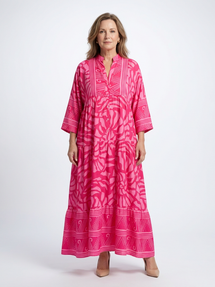 Emberly | Women's Printed Tiered Kaftan Maxi Dress