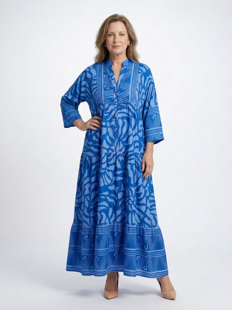 Emberly | Women's Printed Tiered Kaftan Maxi Dress