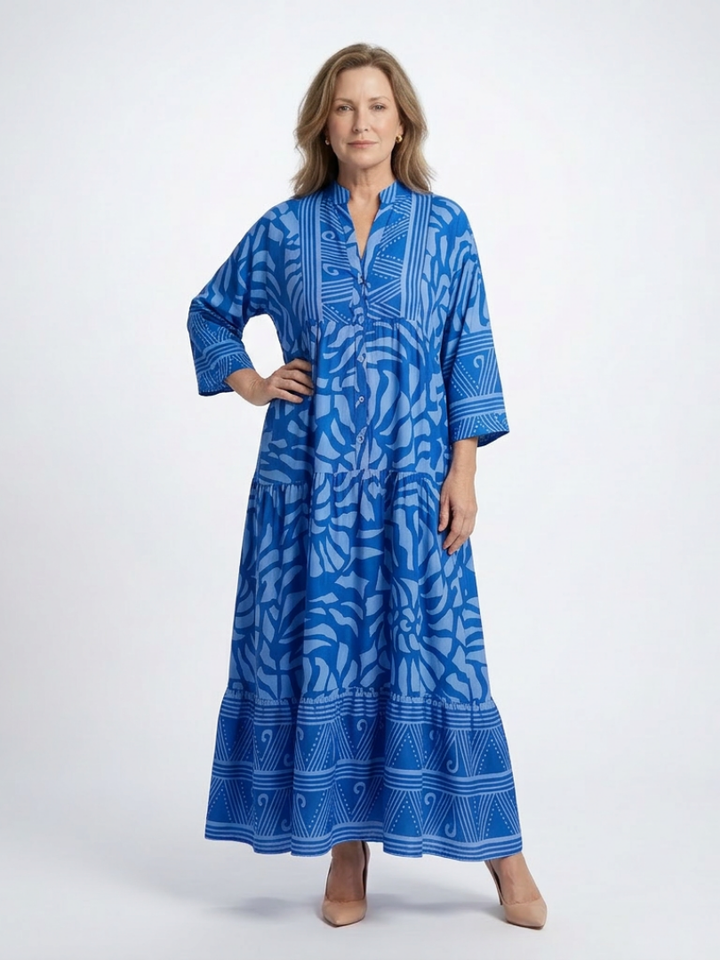 Emberly | Women's Printed Tiered Kaftan Maxi Dress
