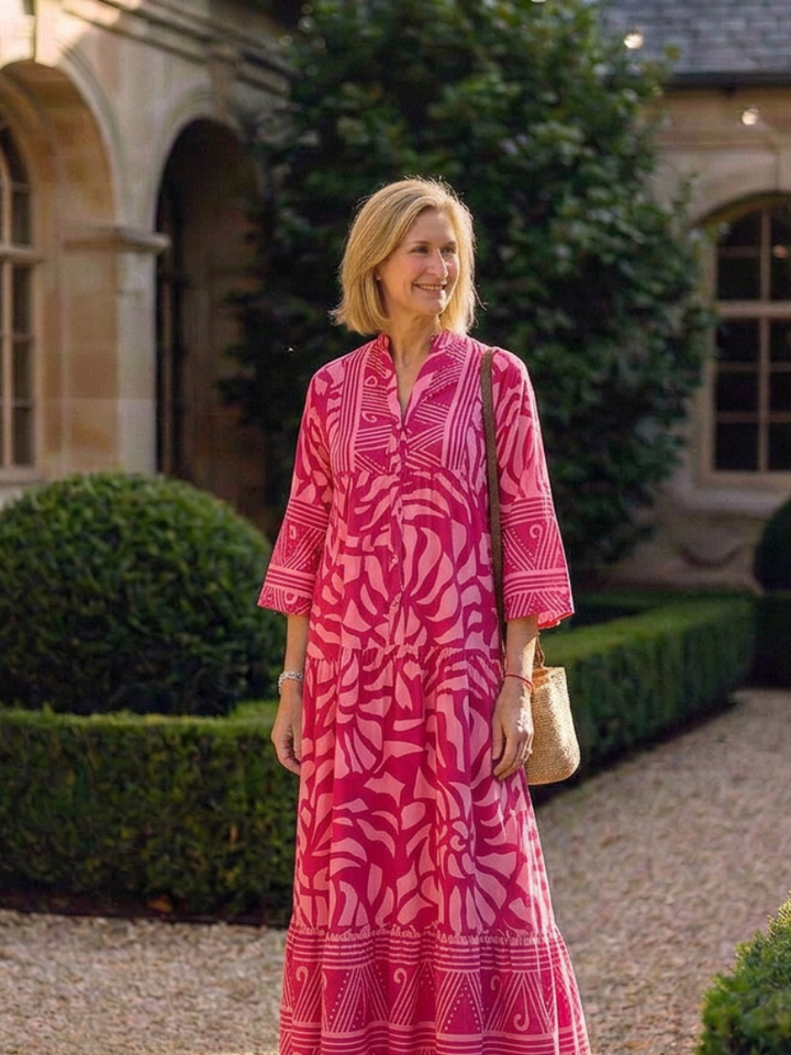 Emberly | Women's Printed Tiered Kaftan Maxi Dress