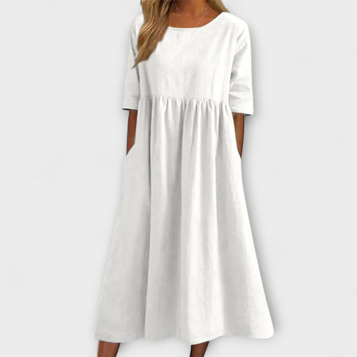 Eleanor | Women's Half Sleeve Empire Waist Midi Dress