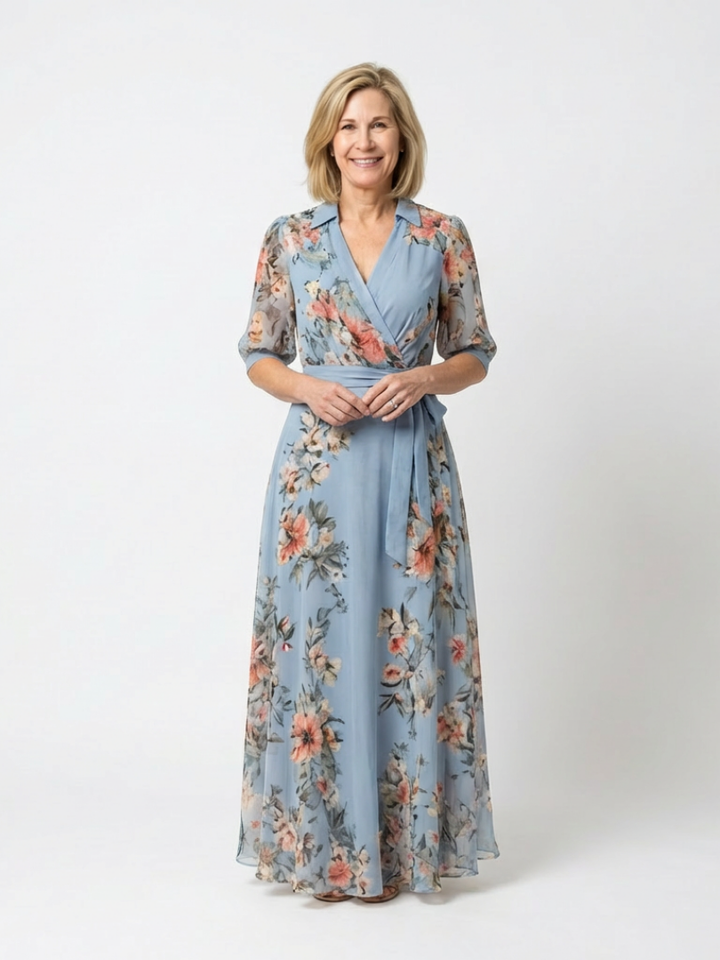 Presley | Women's Floral Print Wrap Maxi Dress