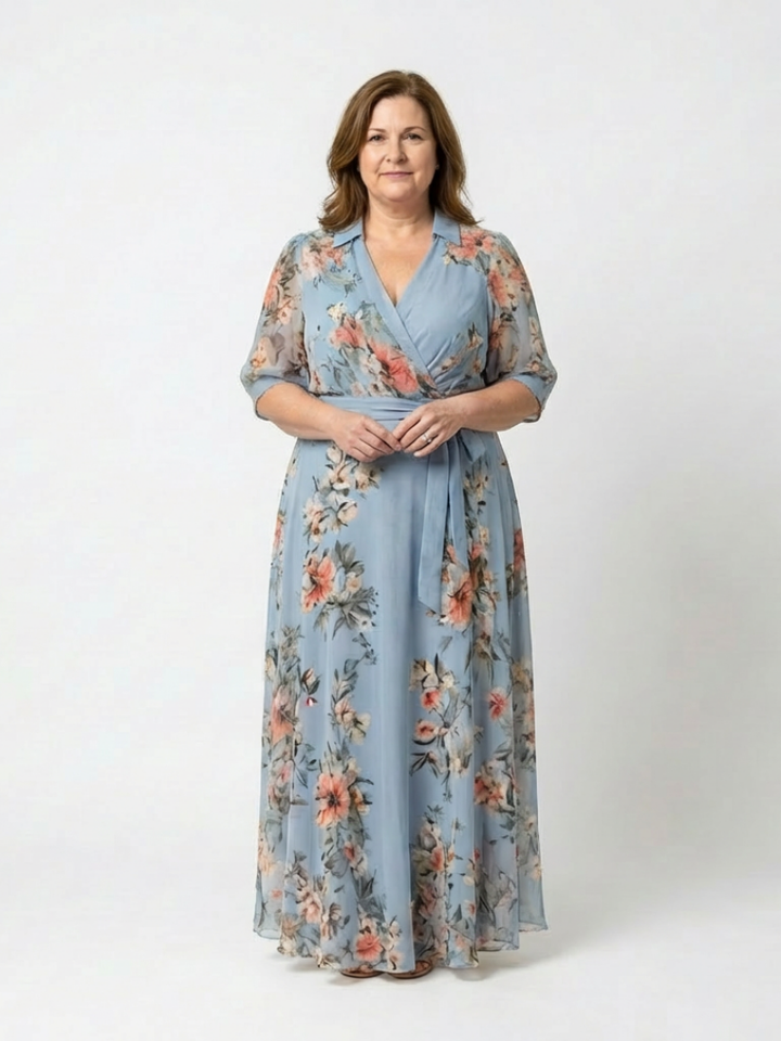 Presley | Women's Floral Print Wrap Maxi Dress