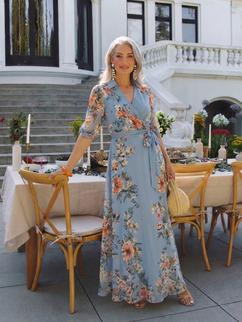 Presley | Women's Floral Print Wrap Maxi Dress