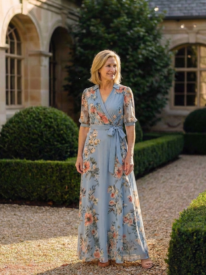Presley | Women's Floral Print Wrap Maxi Dress