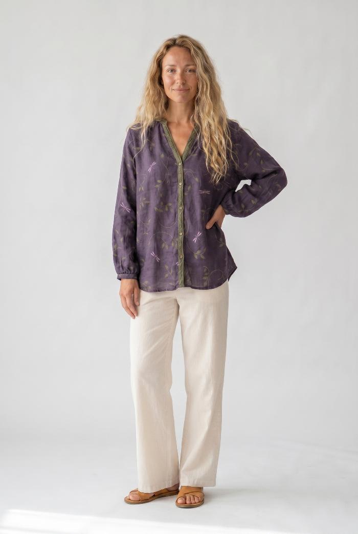 Brianna | Printed V-Neck Long Sleeve