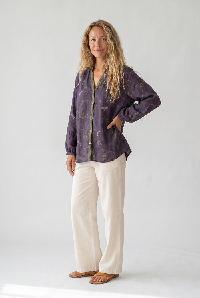 Brianna | Printed V-Neck Long Sleeve