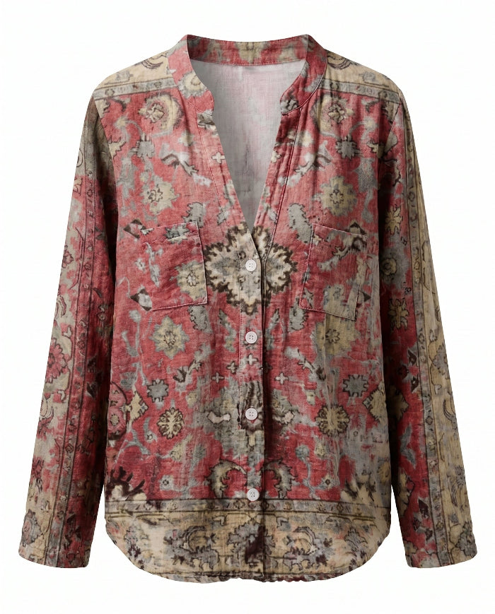 Brianna | Printed V-Neck Long Sleeve