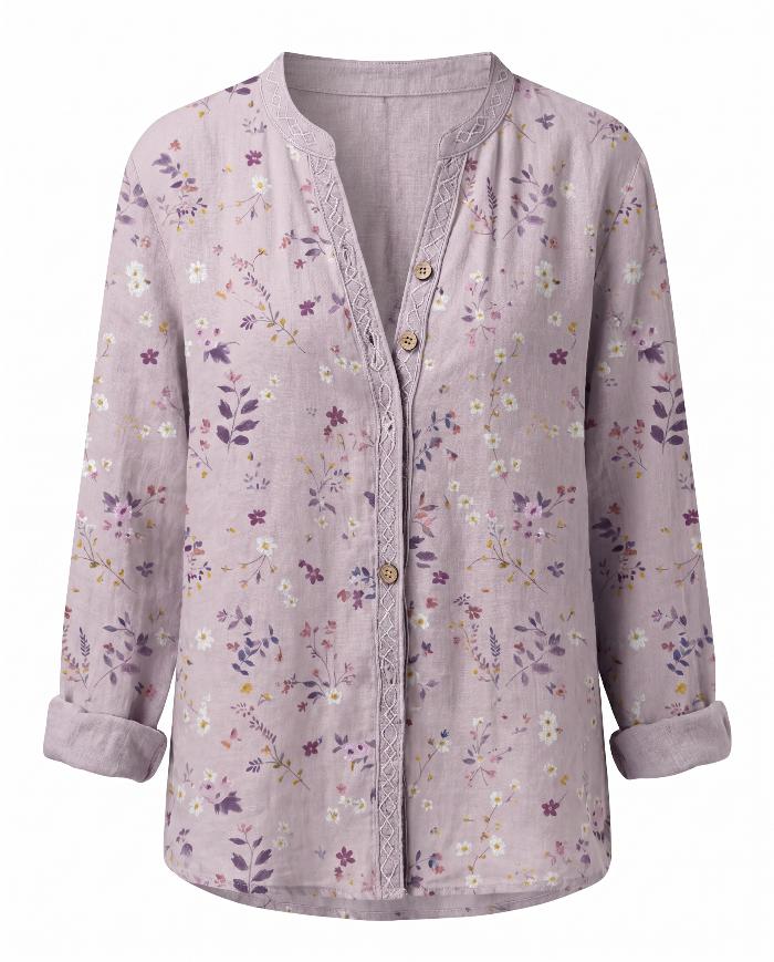 Brianna | Printed V-Neck Long Sleeve