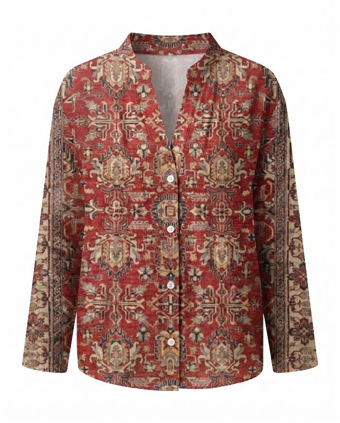 Brianna | Printed V-Neck Long Sleeve