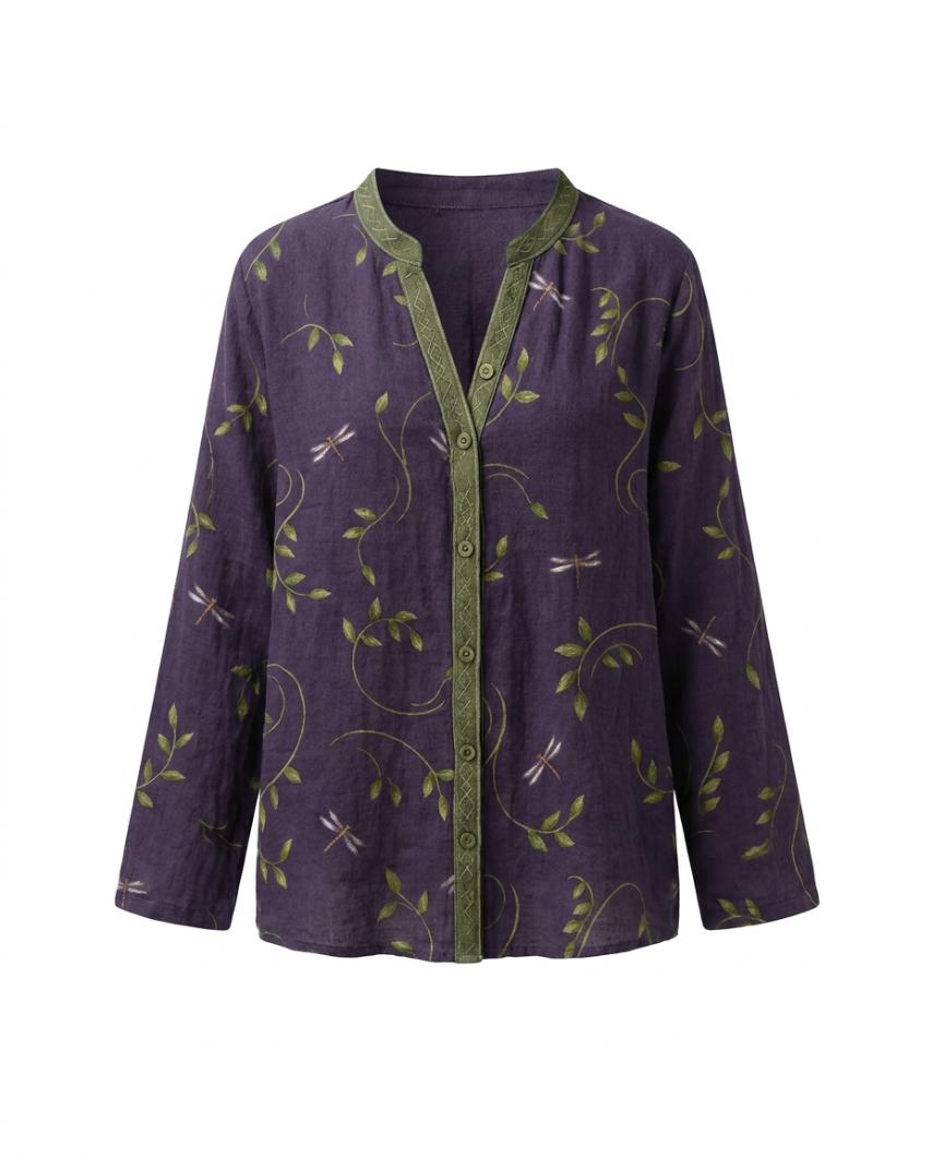 Brianna | Printed V-Neck Long Sleeve