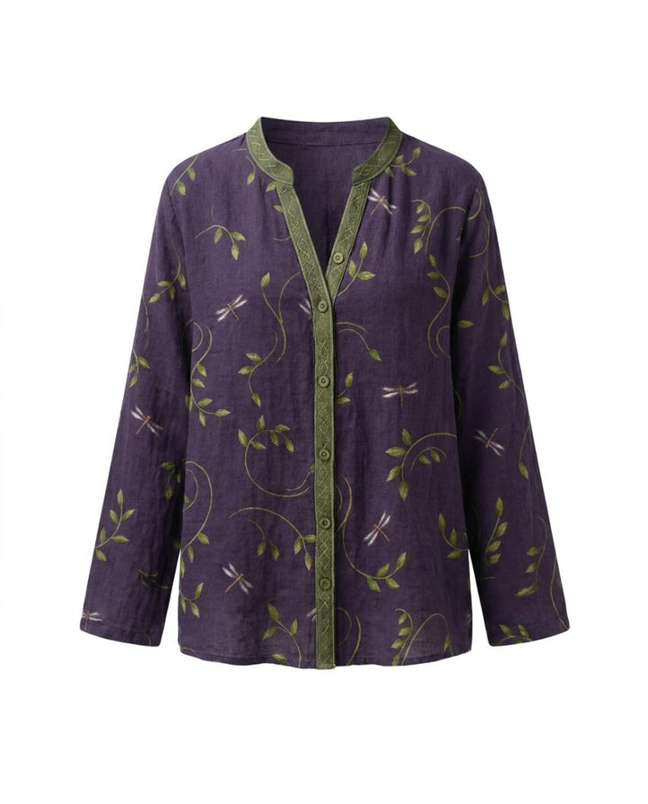 Brianna | Printed V-Neck Long Sleeve
