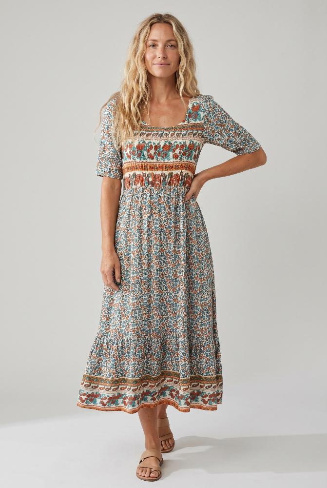 Joanna | Boho Print Midi