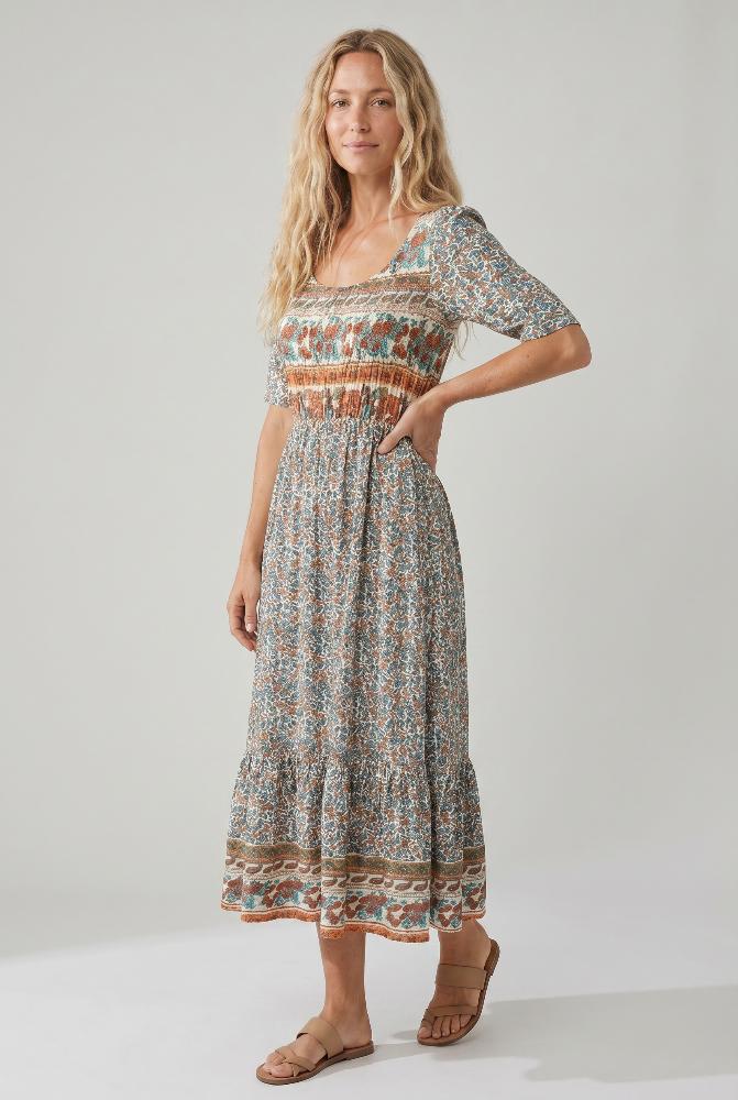 Joanna | Boho Print Midi