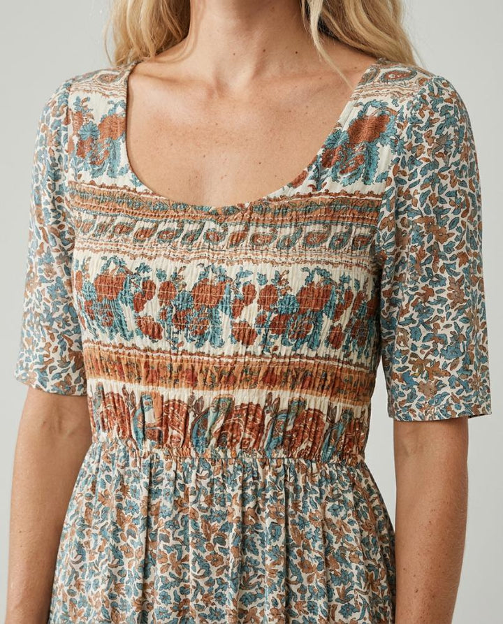 Joanna | Boho Print Midi