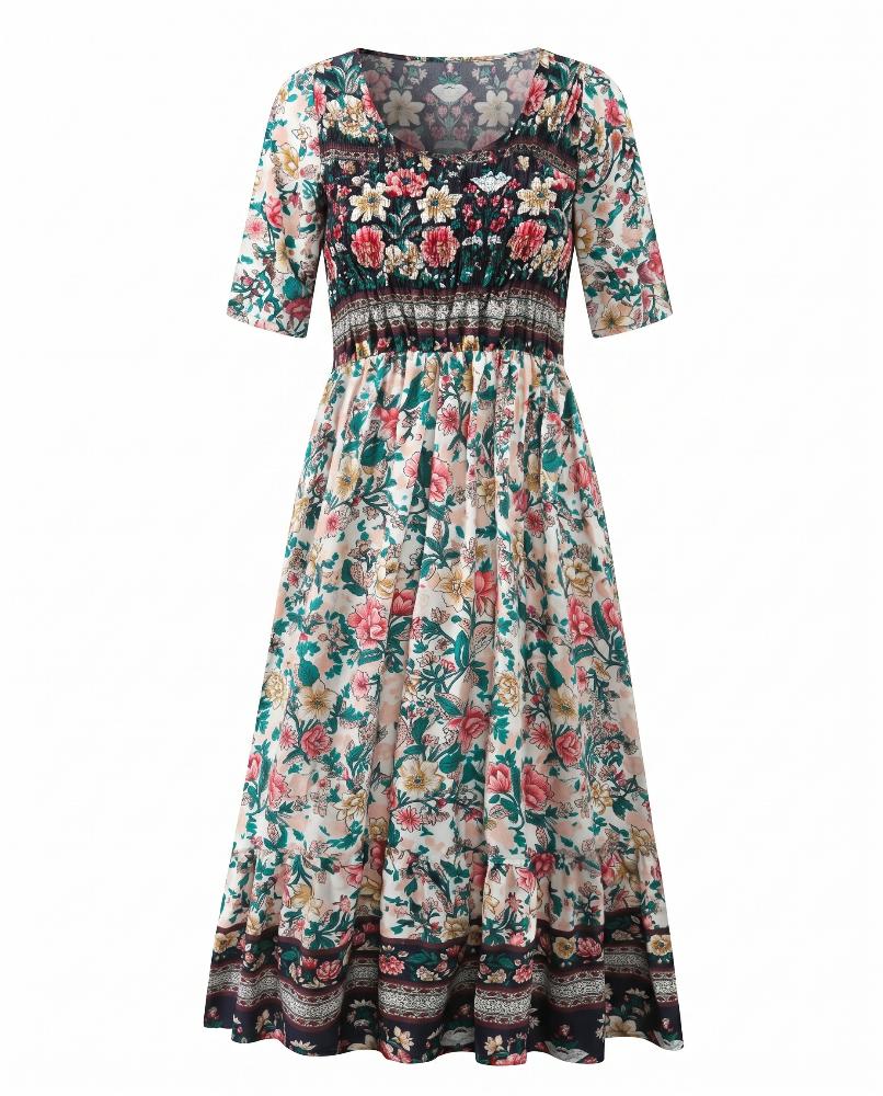 Joanna | Boho Print Midi