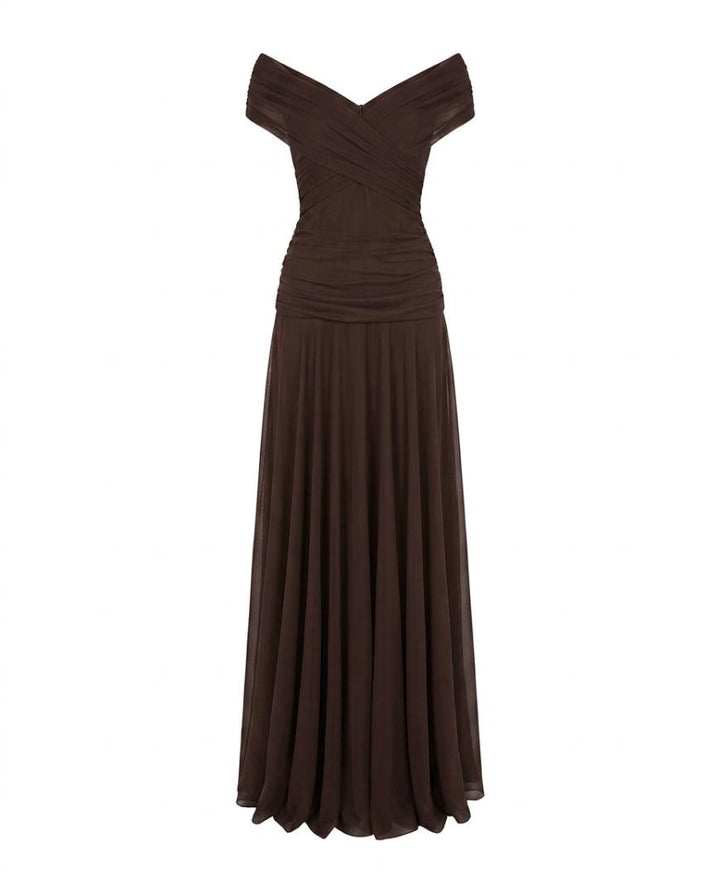 Laura | Draped V Neck Maxi