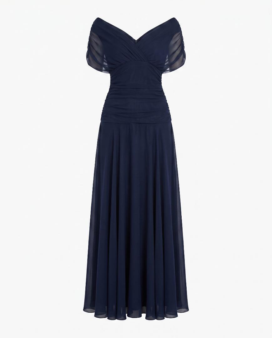 Laura | Draped V Neck Maxi