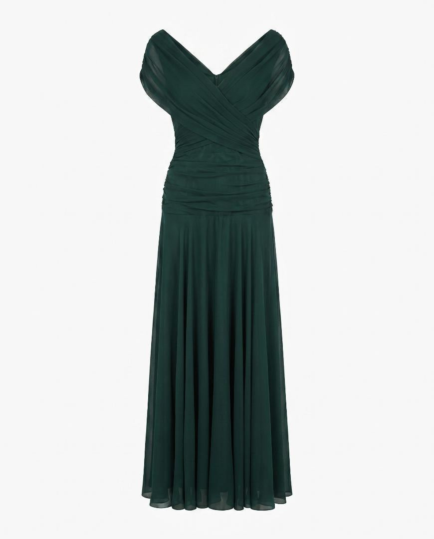 Laura | Draped V Neck Maxi