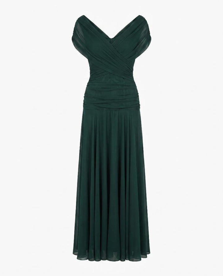 Laura | Draped V Neck Maxi