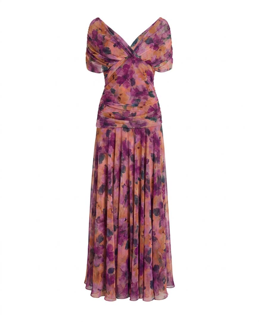 Laura | Draped V Neck Maxi