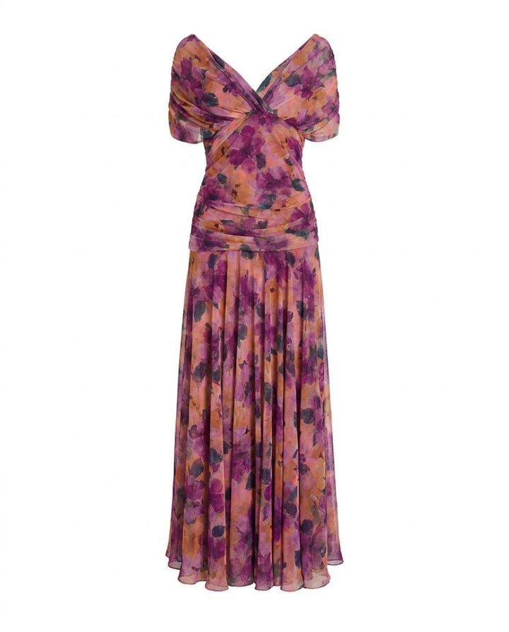 Laura | Draped V Neck Maxi