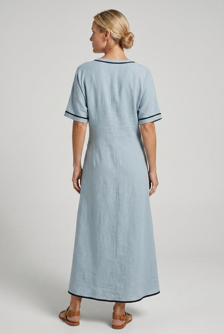 Cassandra | Twist Front Maxi V-Neck Trim