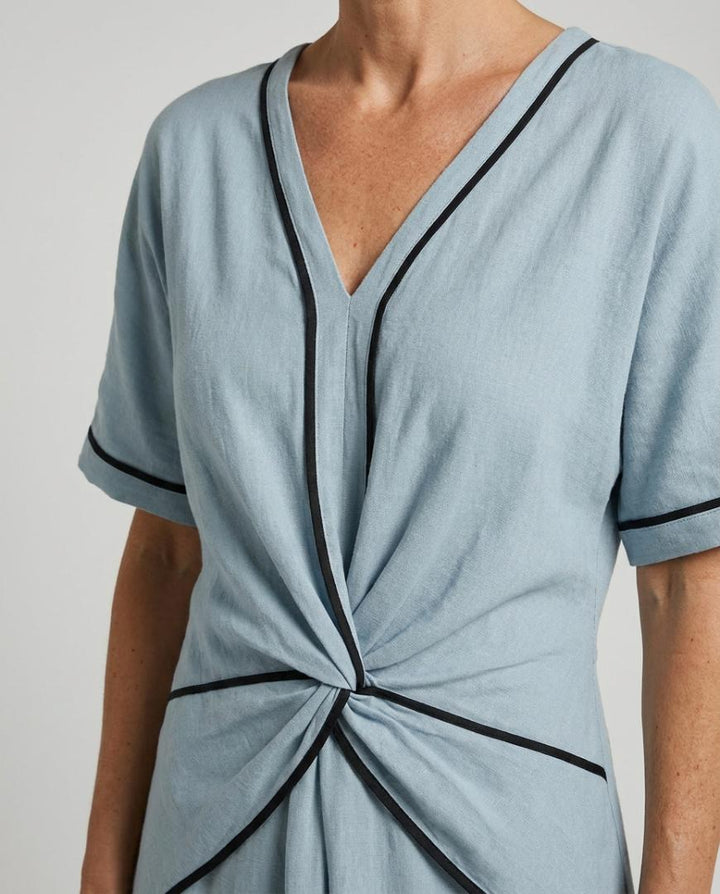 Cassandra | Twist Front Maxi V-Neck Trim